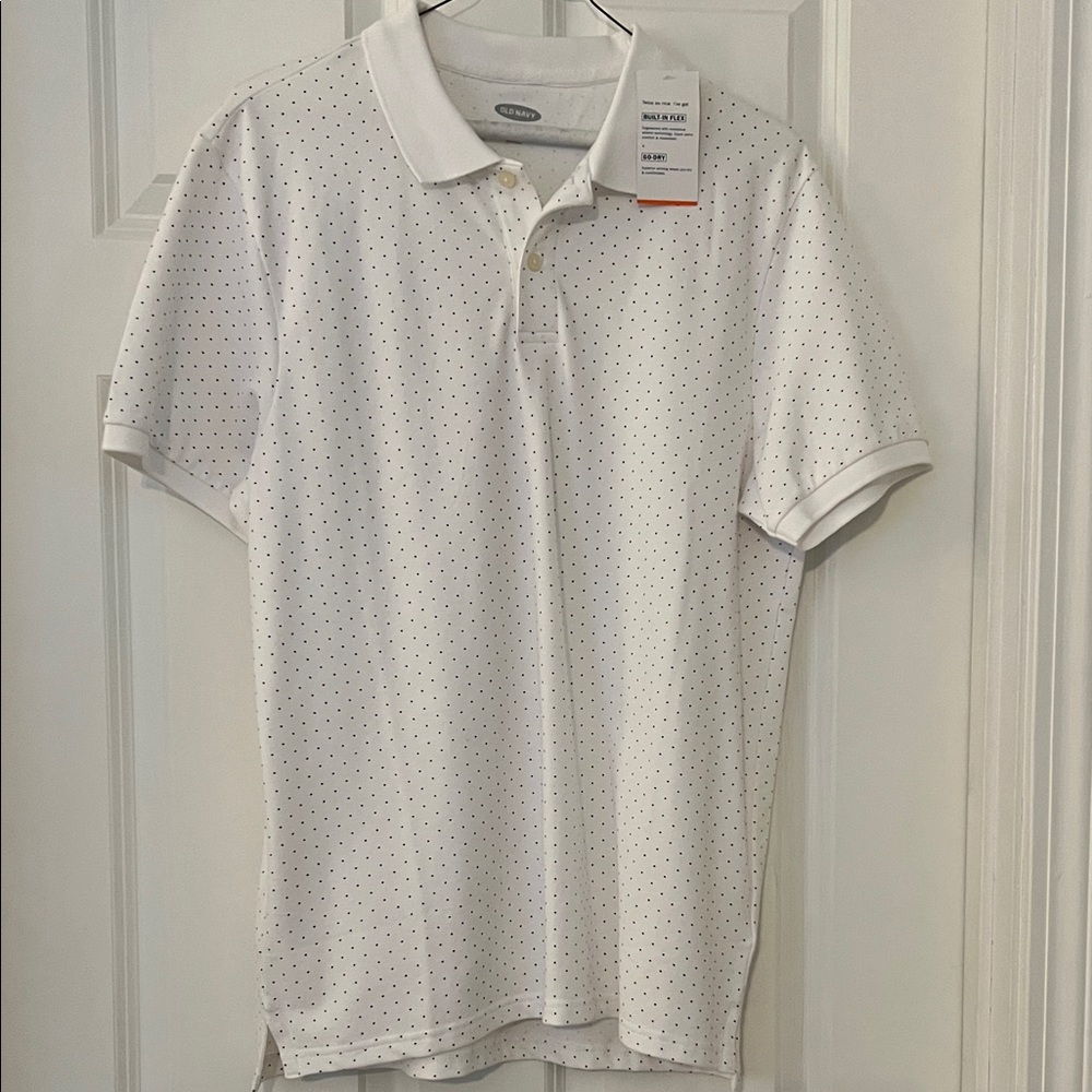 White Polka Dot Men's Polo Shirt